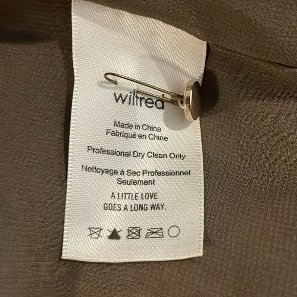 Wilfred Lourdes Floral Print Brown Grey Chiffon Blouse Size Medium - Picture 15 of 16